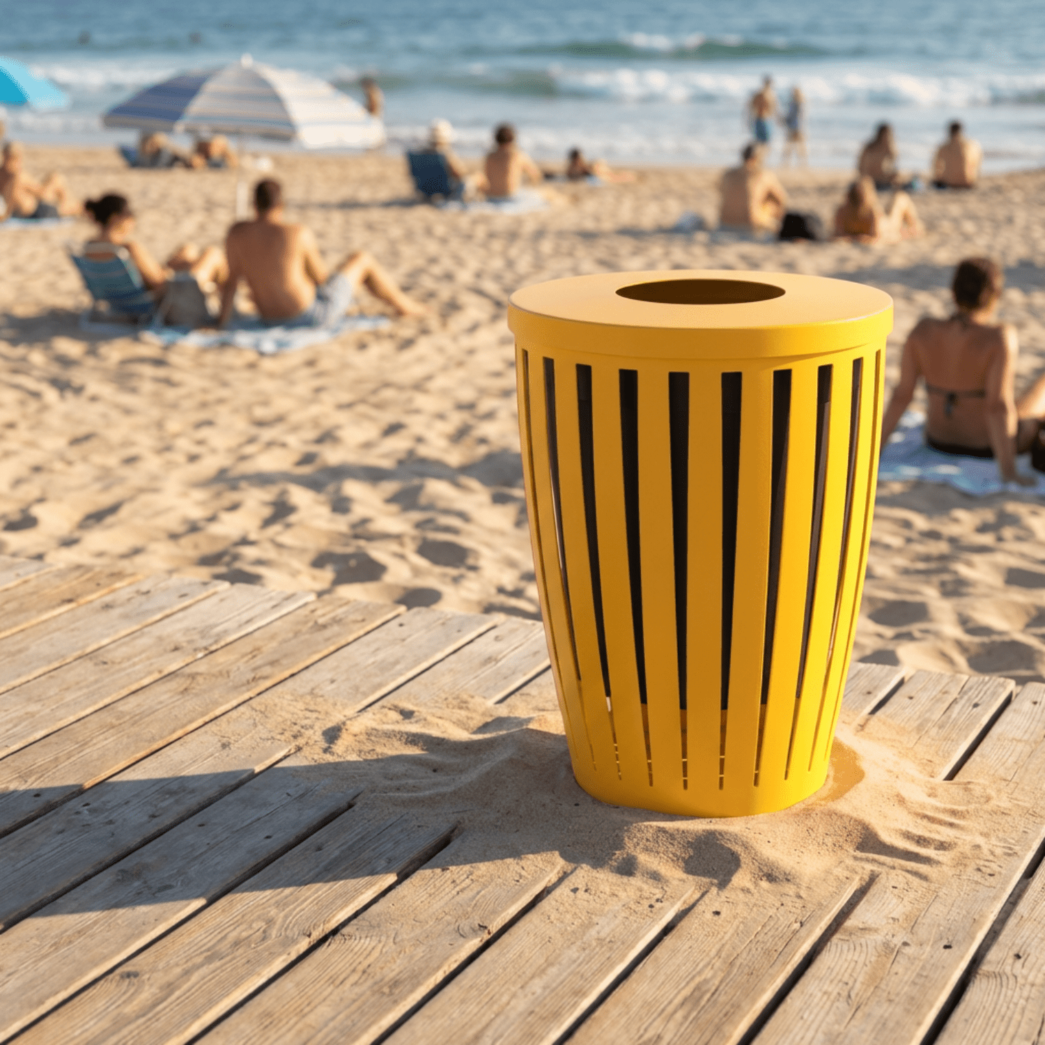 Downtown Tapered Trash Receptacles - Crowd Control Warehouse