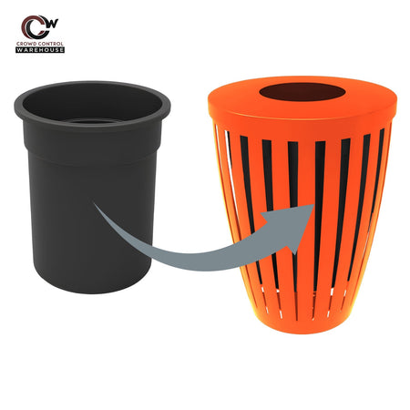 Downtown Tapered Trash Receptacles - Crowd Control Warehouse