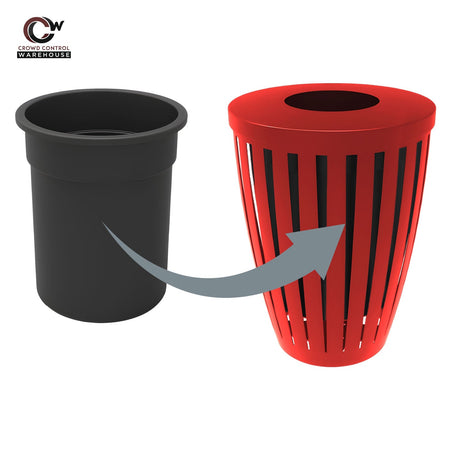 Downtown Tapered Trash Receptacles - Crowd Control Warehouse