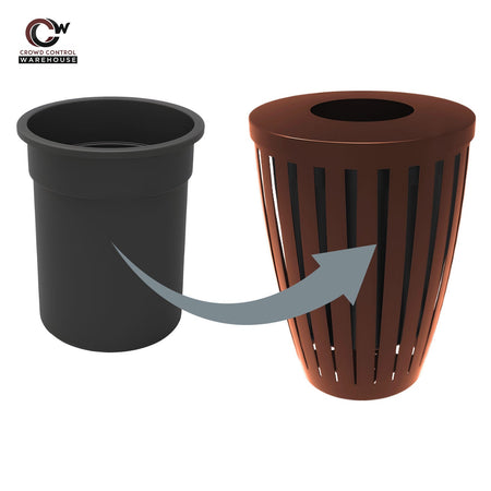 Downtown Tapered Trash Receptacles - Crowd Control Warehouse