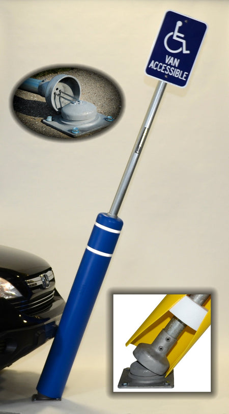 FlexBollard XL - 7" x 52" with 99" Signpost - Crowd Control Warehouse