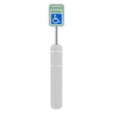 FlexBollard XL - 7" x 52" with 99" Signpost - Crowd Control Warehouse