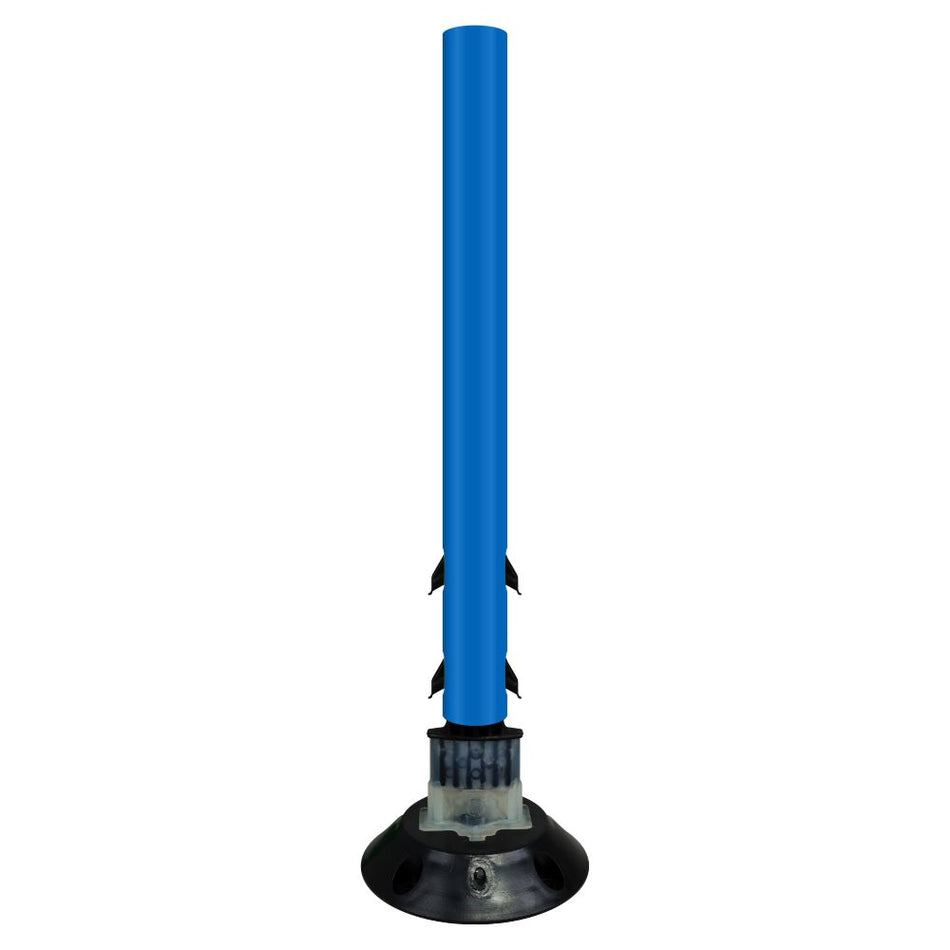 FlexStake 750 Series Surface Mount Traffic Delineator - Blue Tubular Post with Reflective Options - Crowd Control Warehouse