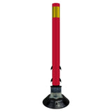 FlexStake 750 Series Surface Mount Traffic Delineator - Red Tubular Post with Reflective Sheeting Options - Crowd Control Warehouse