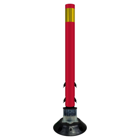 FlexStake 750 Series Surface Mount Traffic Delineator - Red Tubular Post with Reflective Sheeting Options - Crowd Control Warehouse