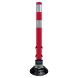 FlexStake 750 Series Surface Mount Traffic Delineator - Red Tubular Post with Reflective Sheeting Options - Crowd Control Warehouse