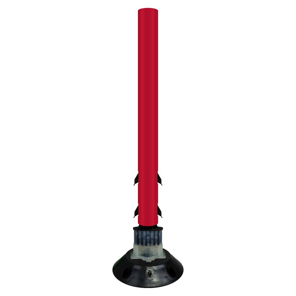 FlexStake 750 Series Surface Mount Traffic Delineator - Red Tubular Post with Reflective Sheeting Options - Crowd Control Warehouse