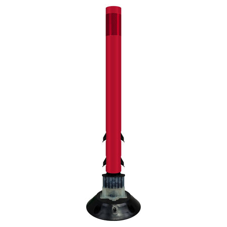 FlexStake 750 Series Surface Mount Traffic Delineator - Red Tubular Post with Reflective Sheeting Options - Crowd Control Warehouse