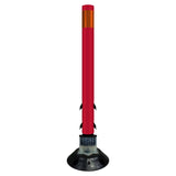 FlexStake 750 Series Surface Mount Traffic Delineator - Red Tubular Post with Reflective Sheeting Options - Crowd Control Warehouse