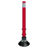 FlexStake 750 Series Surface Mount Traffic Delineator - Red Tubular Post with Reflective Sheeting Options - Crowd Control Warehouse