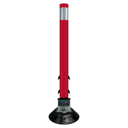 FlexStake 750 Series Surface Mount Traffic Delineator - Red Tubular Post with Reflective Sheeting Options - Crowd Control Warehouse