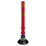 FlexStake 750 Series Surface Mount Traffic Delineator - Red Tubular Post with Reflective Sheeting Options - Crowd Control Warehouse