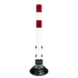 FlexStake 750 Series Surface Mount Traffic Delineator - White Tubular Post with Reflective Sheeting Options - Crowd Control Warehouse