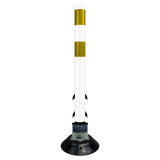 FlexStake 750 Series Surface Mount Traffic Delineator - White Tubular Post with Reflective Sheeting Options - Crowd Control Warehouse