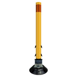 FlexStake 750 Series Surface Mount Traffic Delineator - Yellow Tubular Post with Reflective Sheeting Options - Crowd Control Warehouse