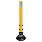 FlexStake 750 Series Surface Mount Traffic Delineator - Yellow Tubular Post with Reflective Sheeting Options - Crowd Control Warehouse