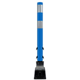 FlexStake Center Line Surface Mount Base Traffic Delineator - Blue Tubular Post with Reflective Options - Crowd Control Warehouse