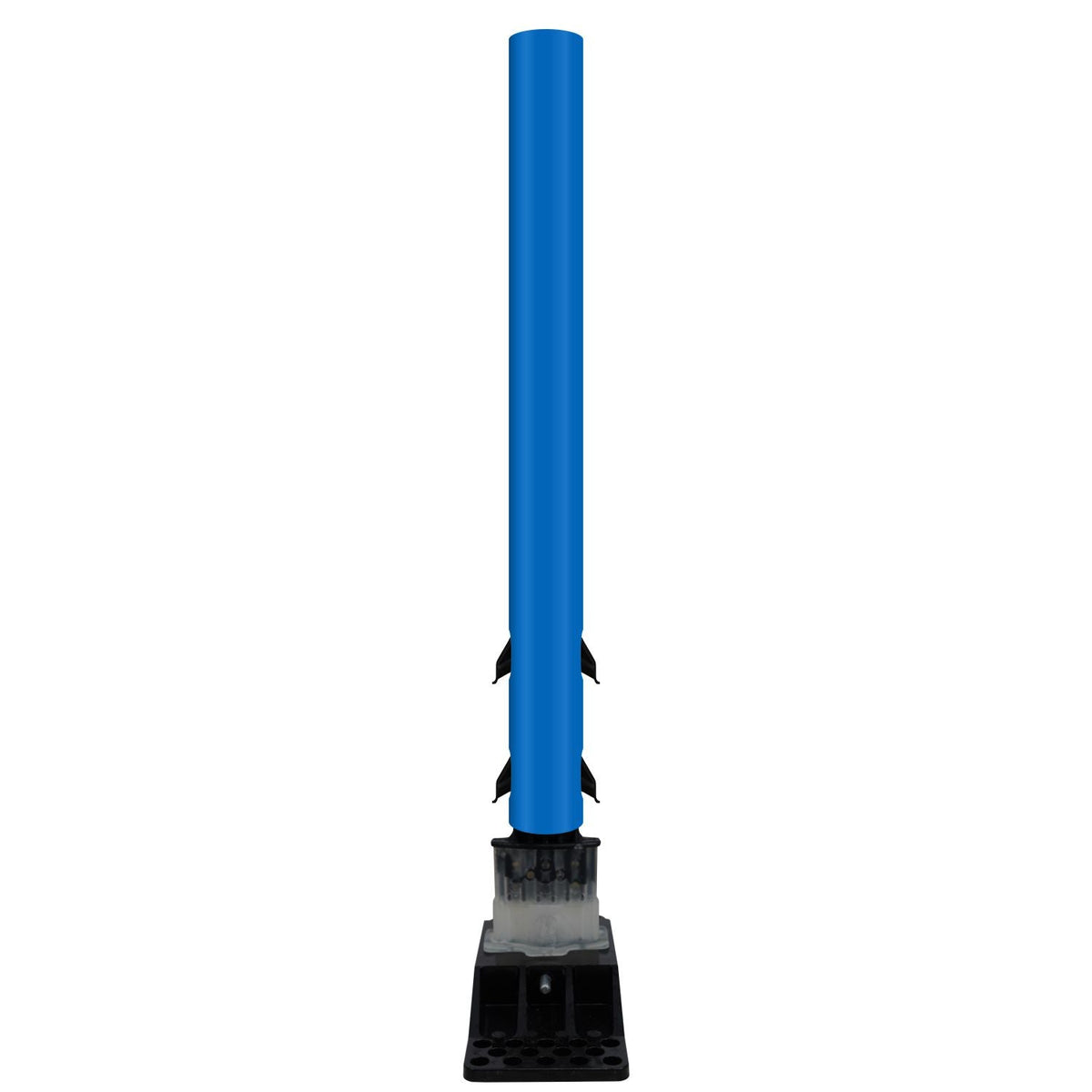 FlexStake Center Line Surface Mount Base Traffic Delineator - Blue Tubular Post with Reflective Options - Crowd Control Warehouse