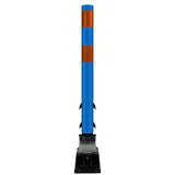 FlexStake Center Line Surface Mount Base Traffic Delineator - Blue Tubular Post with Reflective Options - Crowd Control Warehouse