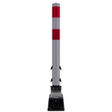FlexStake Center Line Surface Mount Base Traffic Delineator - Gray Tubular Post with Reflective Options - Crowd Control Warehouse