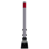 FlexStake Center Line Surface Mount Base Traffic Delineator - Gray Tubular Post with Reflective Options - Crowd Control Warehouse