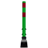 FlexStake Center Line Surface Mount Base Traffic Delineator - Green Tubular Post with Reflective Options - Crowd Control Warehouse