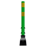 FlexStake Center Line Surface Mount Base Traffic Delineator - Green Tubular Post with Reflective Options - Crowd Control Warehouse
