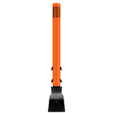 FlexStake Center Line Surface Mount Base Traffic Delineator - Orange Tubular Post with Reflective Options - Crowd Control Warehouse