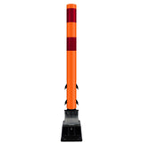 FlexStake Center Line Surface Mount Base Traffic Delineator - Orange Tubular Post with Reflective Options - Crowd Control Warehouse