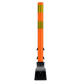 FlexStake Center Line Surface Mount Base Traffic Delineator - Orange Tubular Post with Reflective Options - Crowd Control Warehouse