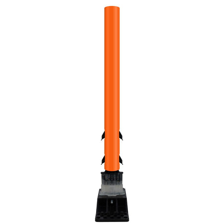 FlexStake Center Line Surface Mount Base Traffic Delineator - Orange Tubular Post with Reflective Options - Crowd Control Warehouse