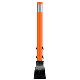 FlexStake Center Line Surface Mount Base Traffic Delineator - Orange Tubular Post with Reflective Options - Crowd Control Warehouse