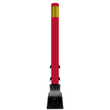 FlexStake Center Line Surface Mount Base Traffic Delineator - Red Tubular Post with Reflective Options - Crowd Control Warehouse