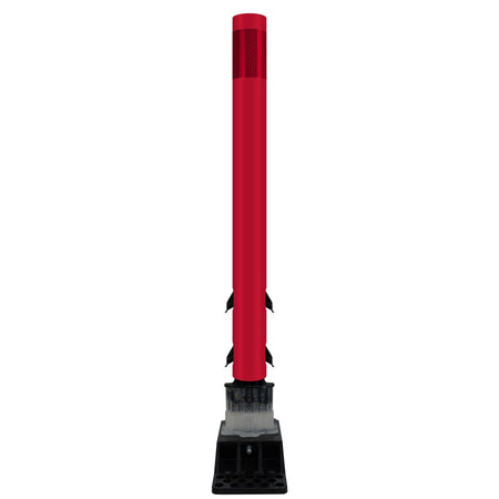 FlexStake Center Line Surface Mount Base Traffic Delineator - Red Tubular Post with Reflective Options - Crowd Control Warehouse