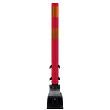 FlexStake Center Line Surface Mount Base Traffic Delineator - Red Tubular Post with Reflective Options - Crowd Control Warehouse