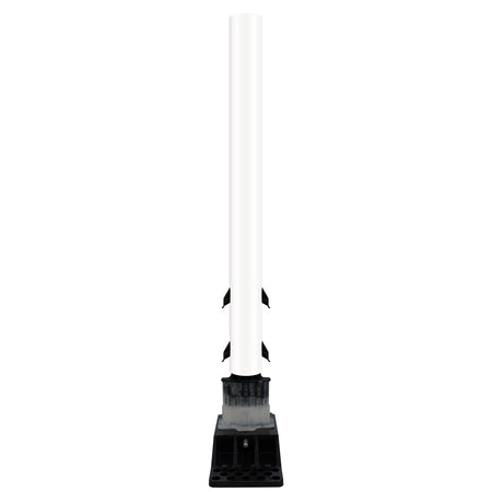 FlexStake Center Line Surface Mount Base Traffic Delineator - White Tubular Post with Reflective Options - Crowd Control Warehouse