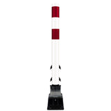 FlexStake Center Line Surface Mount Base Traffic Delineator - White Tubular Post with Reflective Options - Crowd Control Warehouse