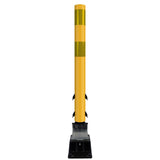 FlexStake Center Line Surface Mount Base Traffic Delineator - Yellow Tubular Post with Reflective Options - Crowd Control Warehouse