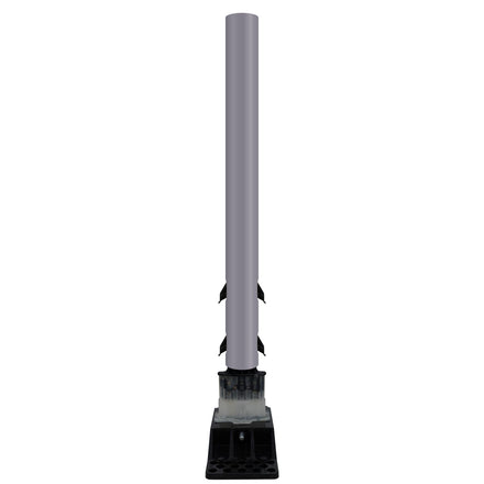 FlexStake Center Line Surface Mount Base Traffic Delineator - Gray Tubular Post with Reflective Options