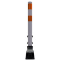 FlexStake Center Line Surface Mount Base Traffic Delineator - Gray Tubular Post with Reflective Options