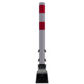 FlexStake Center Line Surface Mount Base Traffic Delineator - Gray Tubular Post with Reflective Options