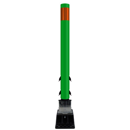 FlexStake Center Line Surface Mount Base Traffic Delineator - Green Tubular Post with Reflective Options