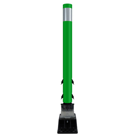 FlexStake Center Line Surface Mount Base Traffic Delineator - Green Tubular Post with Reflective Options