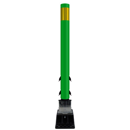 FlexStake Center Line Surface Mount Base Traffic Delineator - Green Tubular Post with Reflective Options