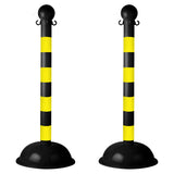Heavy Duty Plastic Stanchion Posts and Chain Kit with (6) Posts and 50 Ft. of Chain - Crowd Control Warehouse