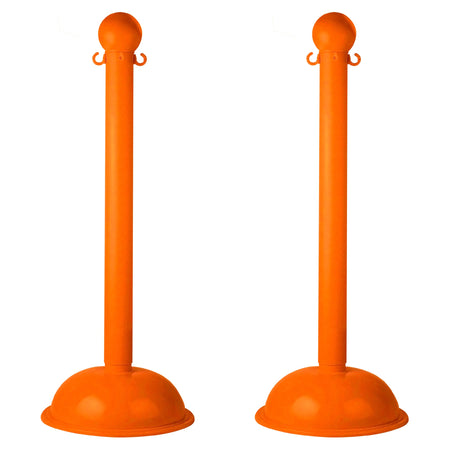 Heavy Duty Plastic Stanchion Posts and Chain Kit with (6) Posts and 50 Ft. of Chain - Crowd Control Warehouse