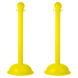 Heavy Duty Plastic Stanchion Posts and Chain Kit with (6) Posts and 50 Ft. of Chain - Crowd Control Warehouse