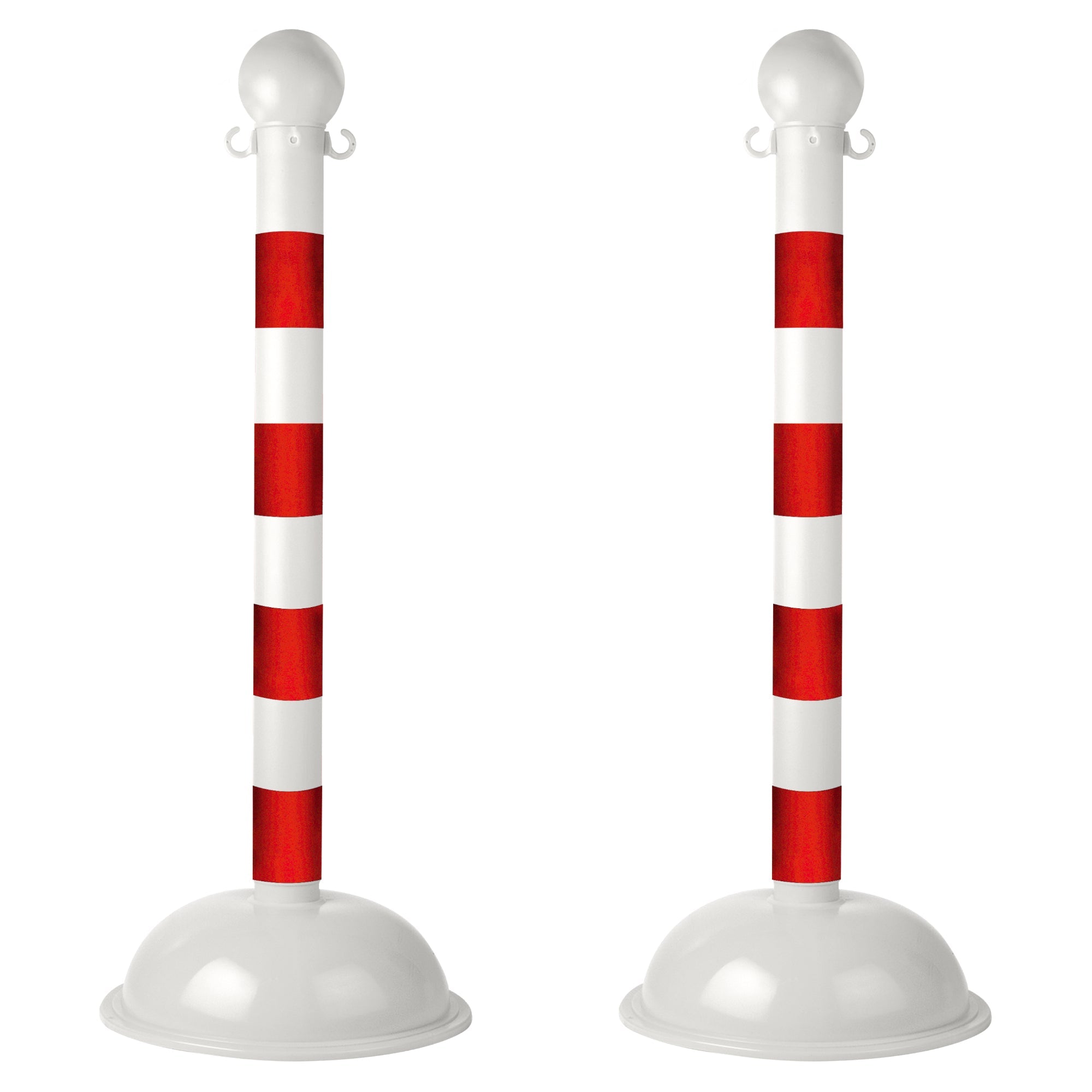 Heavy Duty Plastic Stanchion Posts and Chain Kit with (6) Posts and 50 Ft. of Chain - Crowd Control Warehouse