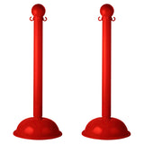 Heavy Duty Plastic Stanchion Posts and Chain Kit with (6) Posts and 50 Ft. of Chain - Crowd Control Warehouse
