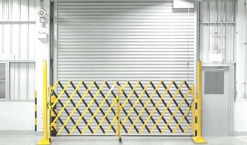 LoadDoX - Guard Folding Loading Dock Gate with Mounting Post - Crowd Control Warehouse